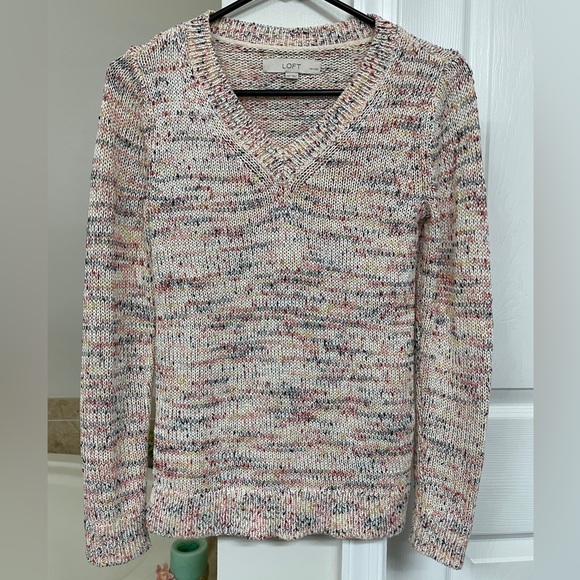 LOFT Sweaters - Ann Taylor Loft Sweater Women's XXSP. Petite Sweater. Multicolor w/gold metallic